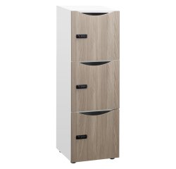 Lockerkast 3 vakken witte behuizing H 131 cm