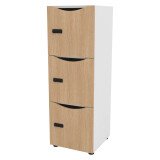 Office locker 3 compartments white body H 131 cm - melamine doors - code lock