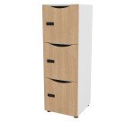 Casier de bureau Lockers 3 cases corps blanc H 131 cm - portes mélaminées - serrure à code
