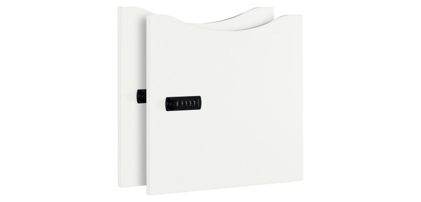 Set of 2 melamine locker doors - code lock
