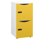 Casier de bureau Locker 2 cases coprs blanc H 86 cm jaune