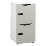 <p>Aktenfachschrank Schließfächer 2 Fächer - Korpus weiß - H 86 cm - lackierte Türen - Code-Schloss</p>