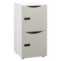 Casier de bureau Lockers 2 cases - Corps blanc - H 86 cm - Avec portes - Serrure à code