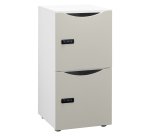 Casier de bureau Lockers 2 cases - Corps blanc - H 86 cm - portes laquées - Serrure à code