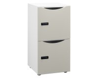 Bureau Office Lockers 2 compartments - White body - H 86 cm - lacquered doors - Code lock
