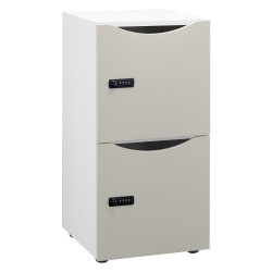 Casier de bureau Locker 2 cases coprs blanc H 86 cm perle