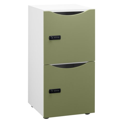 Casier de bureau Locker 2 cases coprs blanc H 86 cm olive