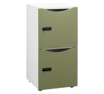Casier de bureau Locker 2 cases coprs blanc H 86 cm olive