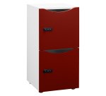 Casier de bureau Locker 2 cases coprs blanc H 86 cm bordeaux