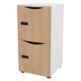 Locker 2 Fächer weißes Gehäuse H 86 cm