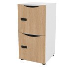 Casier de bureau Lockers 2 cases corps blanc H 86 cm - portes mélaminées - serrure à code