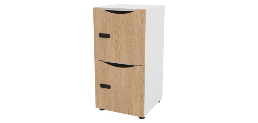 Casier de bureau Locker 2 cases corps blanc H 86 cm