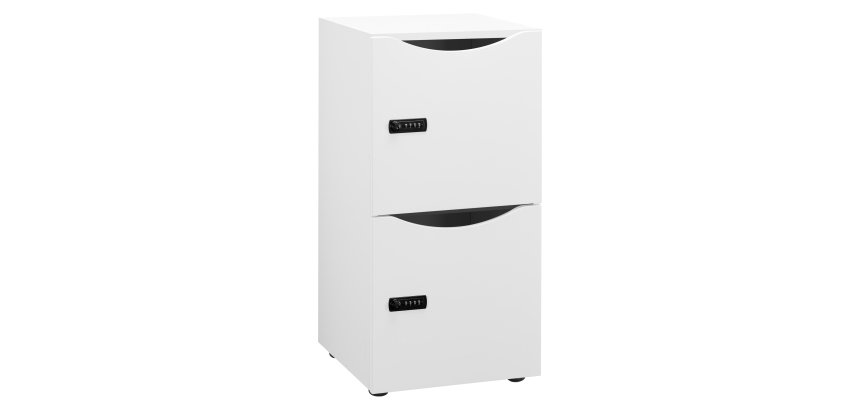 Casier de bureau Locker 2 cases coprs blanc H 86,1 cm