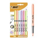 Subrayadores Punta Ajustable BIC Highlighter Colores Surtidos pastel - Paquete de 6