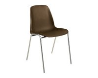 Chaise SORA - coque polypropylène - pieds métal - Brun