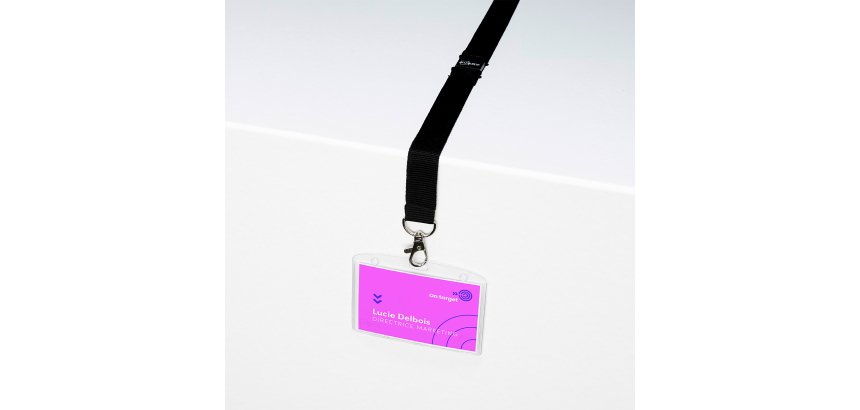 Badges 60 x 90 mm Avery avec tour de cou et mousqueton - Boite de 10