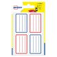 Self-adhesive school label 36 x 56 mm Avery - white with red and blue lines - sleeve of 24