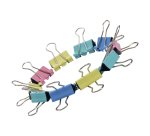 Pince double clip couleur pastel assortie 15 mm - Boîte de 10