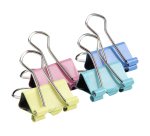 Pince double clip couleur pastel assortie 15 mm - Boîte de 10