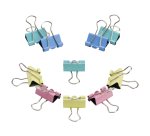 Pince double clip couleur pastel assortie 15 mm - Boîte de 10