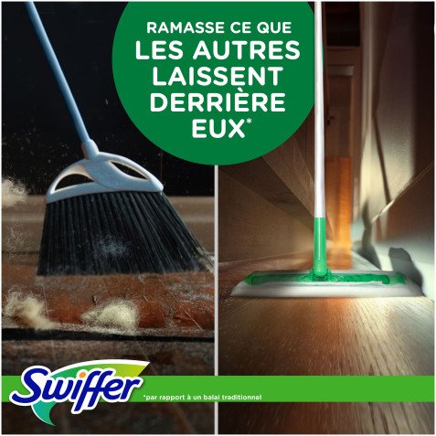 Balai Swiffer - Kit balai + lingettes sol humides et sèches