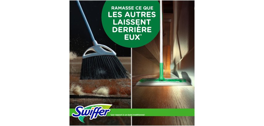 Kit balai Swiffer + 8 recharges lingettes pour sol