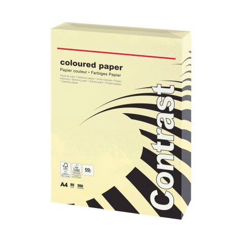 Papel de color A4 80 g/m² amarillo pastel 500 hojas