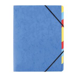 Carpeta clasificadora con gomas cartón 400 g A4 Azul 7 pestañas