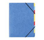 Carpeta clasificadora con gomas cartón 400 g A4 Azul 7 pestañas