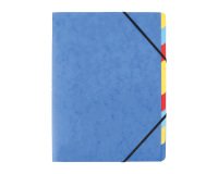 Carpeta clasificadora con gomas cartón 400 g A4 Azul 7 pestañas