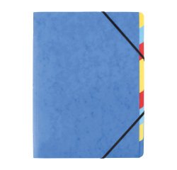 Carpeta clasificadora con gomas cartón 400 g A4 Azul 7 pestañas