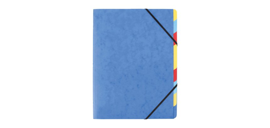 Carpeta clasificadora con gomas cartón 400 g A4 Azul 7 pestañas