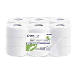 Papel higiénico rollo Jumbo Lucart ECO J100 doble capa 100m - pack de 18 rollos     