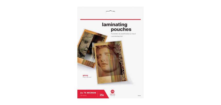 Funda de plastificación A4 rillante 150 micras transparente - paquete 25 unidades 