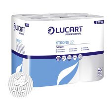 Papel higiénico doméstico Lucart STRONG 22 doble capa 22m - film de 12 rollos       