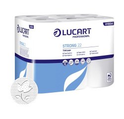 Papel higiénico doméstico Lucart STRONG 22 doble capa 22m - film de 12 rollos       