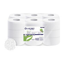 Papel higiénico rollo Jumbo Lucart STRONG J143 doble capa 143m- pack de 18 rollos    
