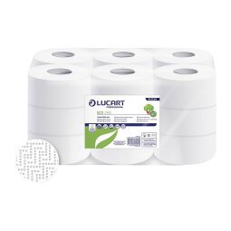 Papel higiénico rollo Jumbo Lucart STRONG J143 doble capa 143m- pack de 18 rollos    
