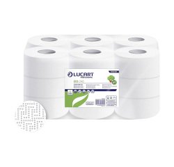 Papel higiénico rollo Jumbo Lucart ECO J143 doble capa 143m- pack de 18 rollos