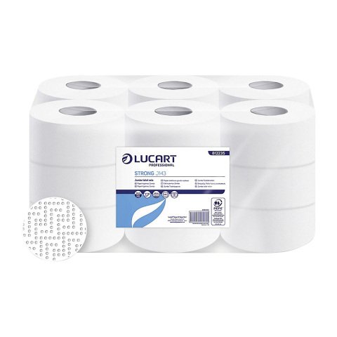 Papel higiénico rollo Jumbo Lucart ECO J143 doble capa 143m- pack de 18 rollos