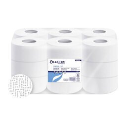 Papel higiénico rollo Jumbo Lucart STRONG J125 doble capa 125m- pack de 18 rollos    