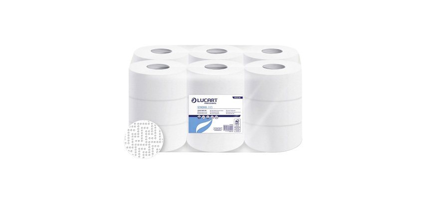 Papel higiénico rollo Jumbo Lucart STRONG J125 doble capa 125m- pack de 18 rollos    