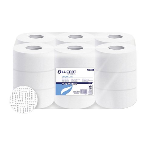 Papel higiénico rollo Jumbo Lucart STRONG J125 doble capa 125m- pack de 18 rollos