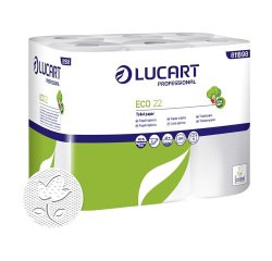 Papel higiénico doméstico Lucart ECO 22 doble capa 22m - film de 12 rollos 