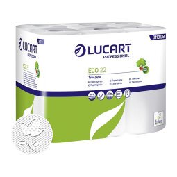 Papel higiénico doméstico Lucart ECO 22 doble capa 22m - film de 12 rollos 