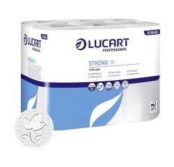 Papel higiénico doméstico Lucart STRONG 14 doble capa 13,8m - film de 12 rollos             