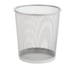 Papelera plata rejilla metálica 26 x 26 x 28 cm