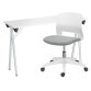 Pack escritorio blanco plegable + Silla de oficina gris Karel