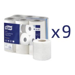 Papel higiénico doméstico Tork Premium doble capa 22,9m - film de 108 rollos  