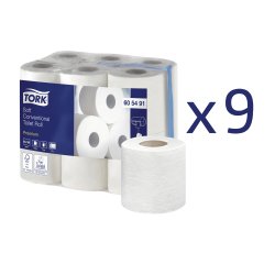 Papel higiénico doméstico Tork Premium doble capa 22,9m - film de 108 rollos  